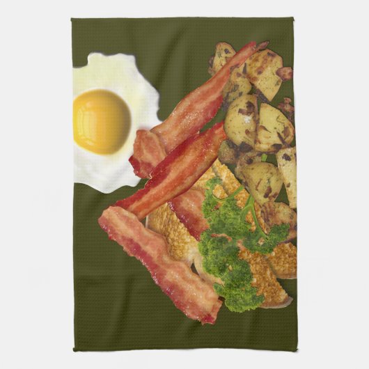 Breakfast Landscape Bacon Eggs Handtuch (Vertikal)