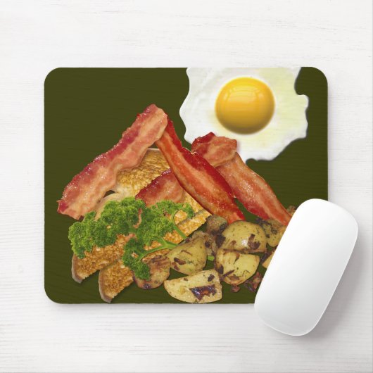 Breakfast Landscape Bacon Eggs Mousepad (Mit Mouse)