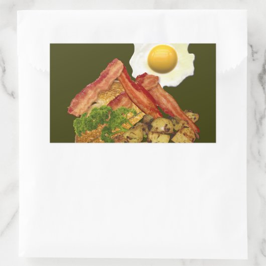 Breakfast Landscape Bacon Eggs Rechteckiger Aufkleber (Tasche)