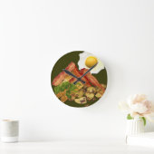 Breakfast Landscape Bacon Eggs Runde Wanduhr (Zuhause)