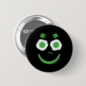 Breakfast Patricks Day Lustige Eier Lächeln Grün Button (Vorne & Hinten)