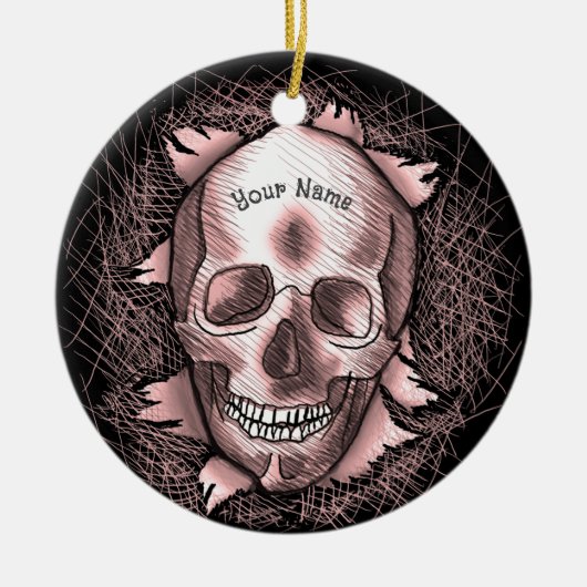 Breakfast Red Skull Keramik Ornament (Vorne)