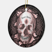 Breakfast Red Skull Keramik Ornament (Links)