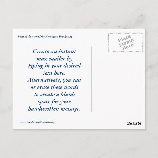 Breakfast Stern Postkarte (Rückseite)