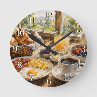 Breakfast Table Wall Clock — Cozy Kitchen Design Runde Wanduhr