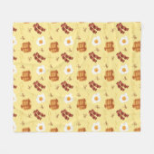 Breakfast Theme Bacon Eggs Pancakes Pattern Fleecedecke (Vorderseite (Horizontal))