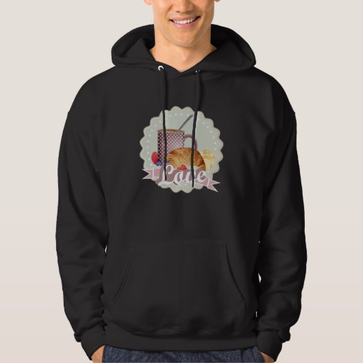 Breakfast with love croissant coffee and berries hoodie (Vorderseite)
