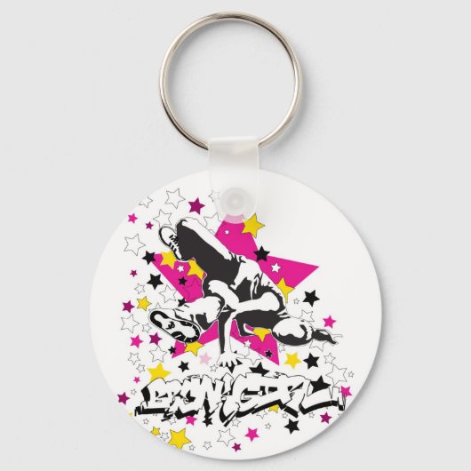 Breakgirl Key Chain - weiß Schlüsselanhänger (Vorderseite)
