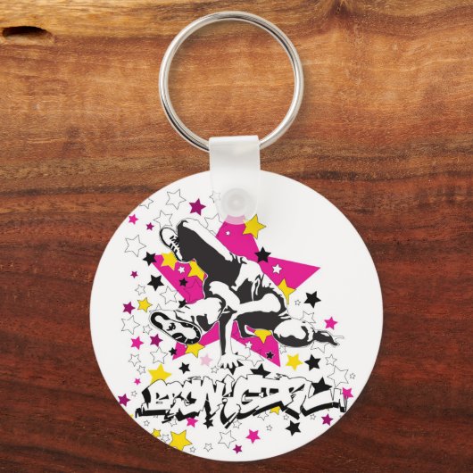 Breakgirl Key Chain - weiß Schlüsselanhänger (Vorderseite)