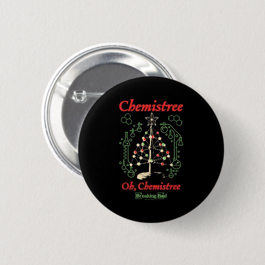Breaking Bad Oh Chemistree Funny Christmas Science Button (Vorne & Hinten)