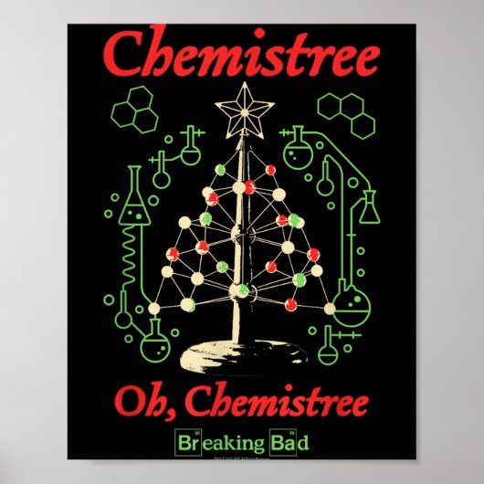 Breaking Bad Oh Chemistree Funny Christmas Science Poster (Vorne)