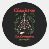 Breaking Bad Oh Chemistree Funny Christmas Science Runder Aufkleber (Vorderseite)