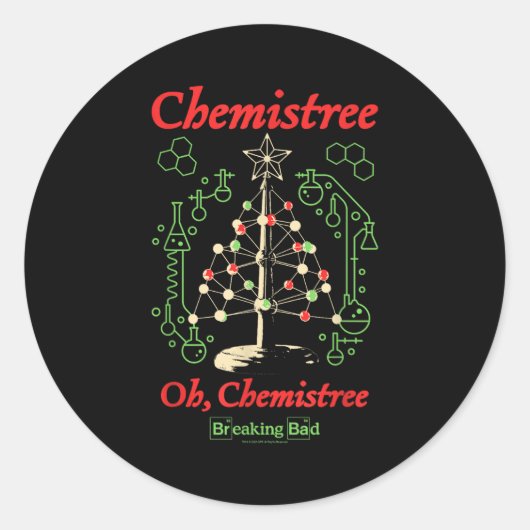 Breaking Bad Oh Chemistree Funny Christmas Science Runder Aufkleber (Vorderseite)