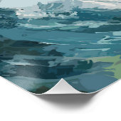 Breaking Beach Waves Thema Malerei Poster (Ecke)