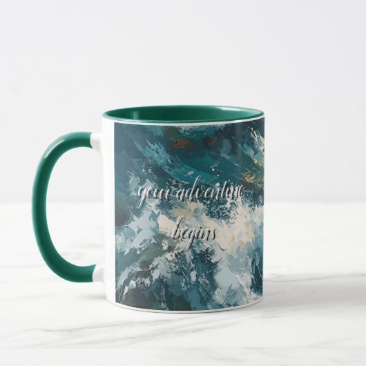 Breaking Beach Waves Thema Malerei Tasse (Links)