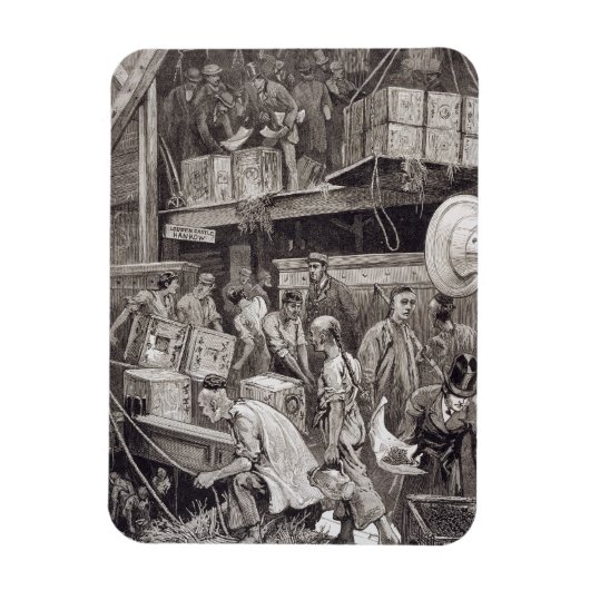 Breaking Bulk an Bord eines Teeschiffs im Londoner Magnet (Vertikal)