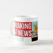 Breaking Cat News Logo und Tasse (Vorderseite Links)