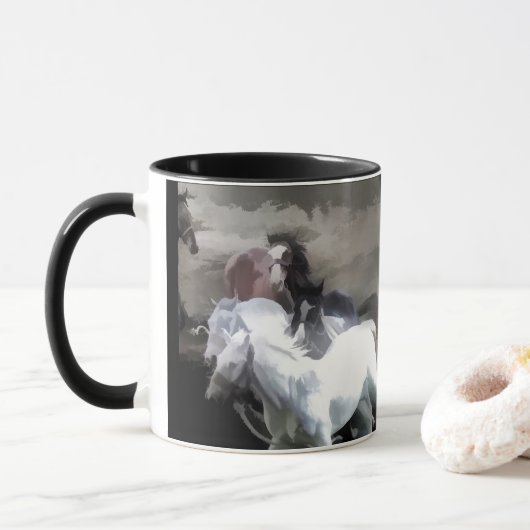 Breaking Free - Wilde Pferde Tasse (Mit Donut)