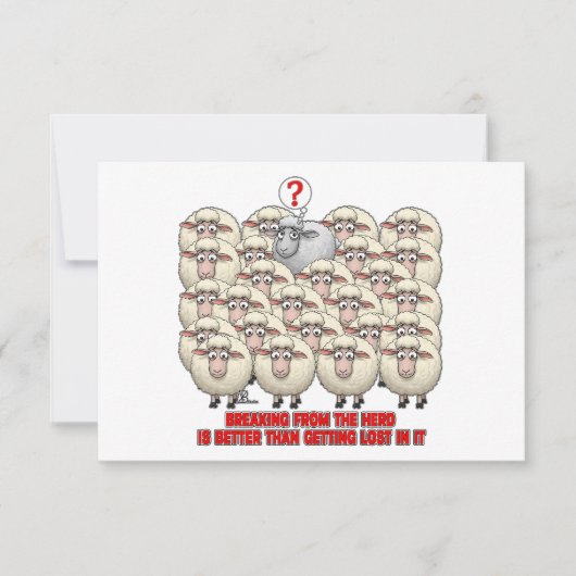 BREAKING FROM THE HERD IS BETTER THAN GETTING LOST RSVP KARTE (Vorderseite)