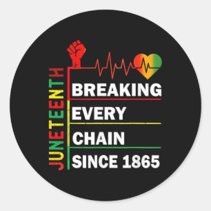 Breaking Jede Kette seit 1865 Juneteenth Black H Runder Aufkleber