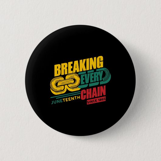 Breaking Jede Kette seit 1865 Schwarze Geschichte Button (Vorderseite)