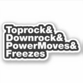 Breaking Moves (Breakdance) Aufkleber (Vorderseite)