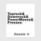 Breaking Moves (Breakdance) Aufkleber (Blatt)