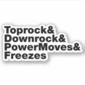 Breaking Moves (Breakdance) Aufkleber (Vorderseite)