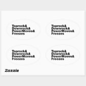 Breaking Moves (Breakdance) Ovaler Aufkleber (Blatt)