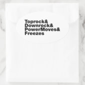 Breaking Moves (Breakdance) Ovaler Aufkleber (Tasche)