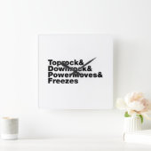 Breaking Moves (Breakdance) Quadratische Wanduhr (Zuhause)