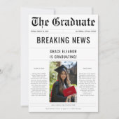 Breaking News Abschluss 2025 Newspaper Foto Einladung (Vorderseite)