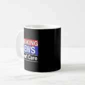 Breaking News I Don't Care Funny Sarcasm Humor Tv  Kaffeetasse (Vorderseite Links)