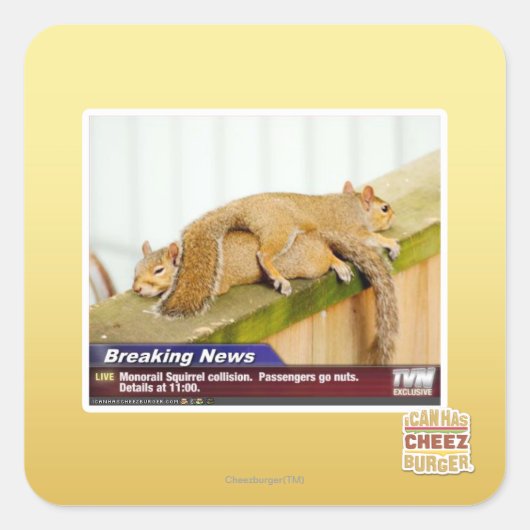 Breaking News Quadratischer Aufkleber (Vorderseite)