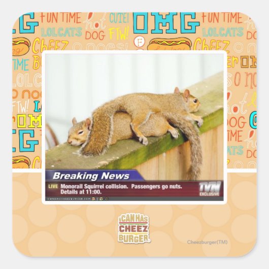 Breaking News Quadratischer Aufkleber (Vorderseite)