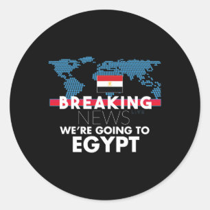 Breaking News Wir fahren nach Ägypten Familienreis Runder Aufkleber