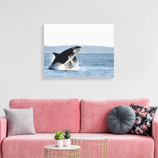 Breaking Orca Canvas Print Leinwanddruck (Insitu (Wohnzimmer))