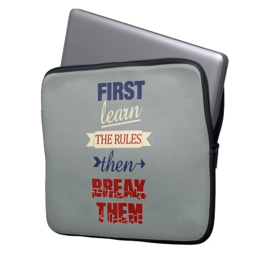 Breaking Rules Notebook-Ärmel Laptopschutzhülle (Vorderseite Links)
