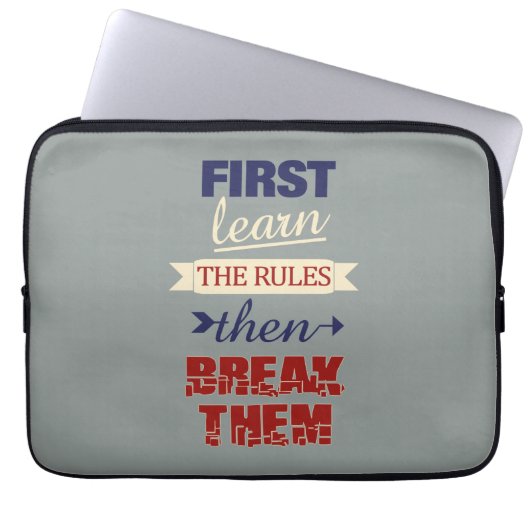 Breaking Rules Notebook-Ärmel Laptopschutzhülle (Vorderseite)