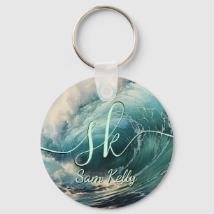 Breaking Surf Malerei Personalisierter Schlüsselan Schlüsselanhänger