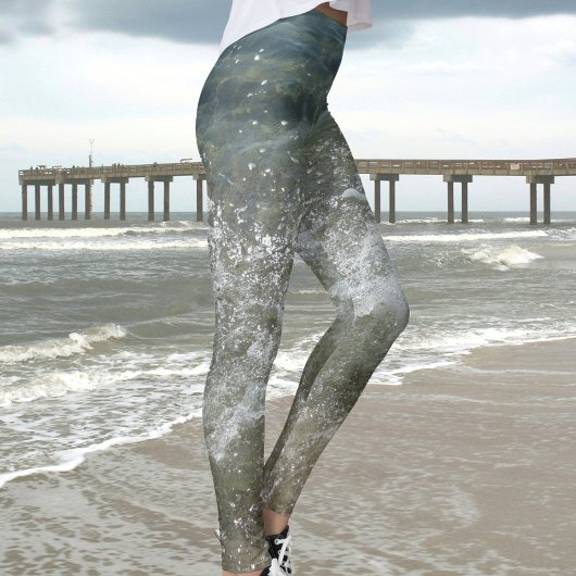 Breaking Surf Splashing Ocean Wave Leggings