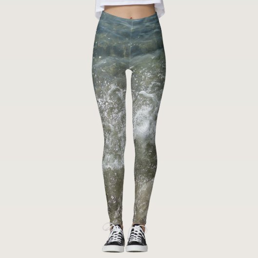 Breaking Surf Splashing Ocean Wave Leggings (Vorderseite)