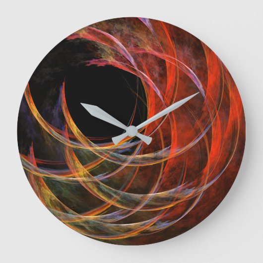 Breaking the Circle Abstract Art Round Große Wanduhr (Vorderseite)