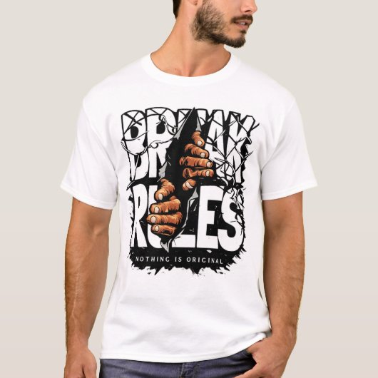 Breaking the Rules Street Art Graphic T-Shirt – Bo (Vorderseite)