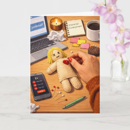 Breaking Up Is Hard To Do – Dark Humor Voodoo Doll Karte