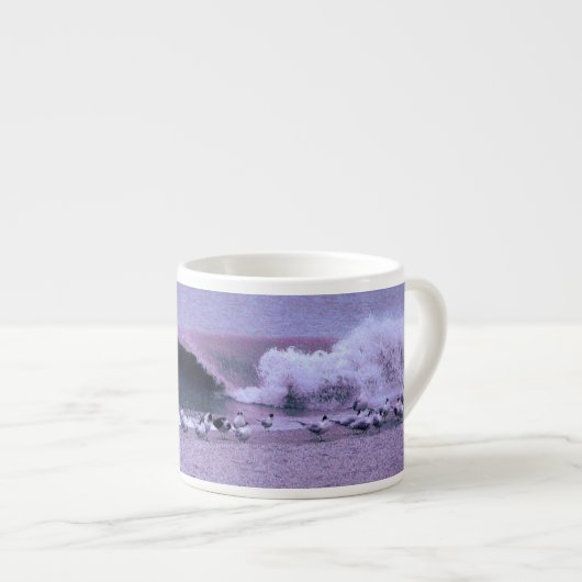 Breaking Wave and Seagulls Espressotasse (Vorderseite Rechts)