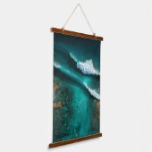 Breaking Waves Aerial Ocean Wall Art Wandteppich Mit Holzrahmen (Gewinkelt)