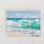 Breaking Waves Beach Couple's Polterabend Einladung (Vorne/Hinten)