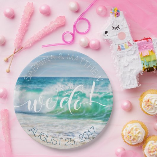 Breaking Waves machen wir Beach Wedding Teller (Party)