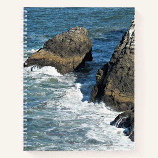 Breaking Waves on Rocky Coastline Photo Notebook Notizblock (Vorderseite)